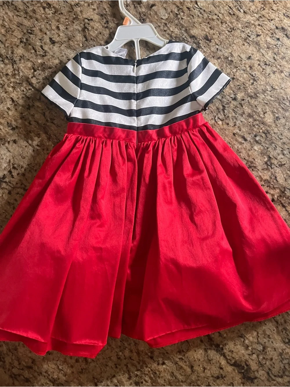 Gymboree Red Skirt Dress with Black & White Striped Bodice